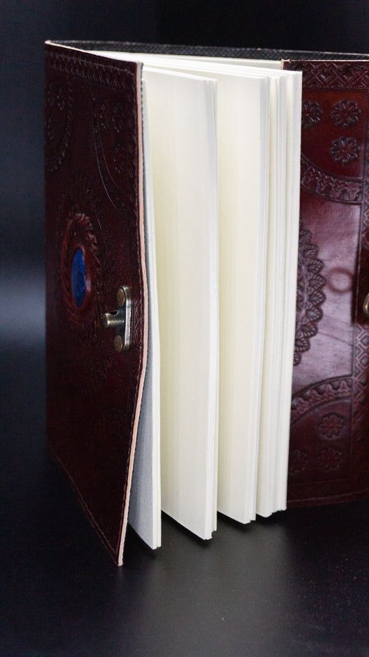 Floral Stone Leather Journal