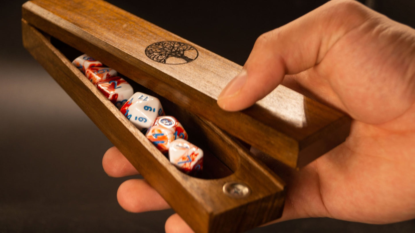 
                  
                    Push the top lid and it opens to reveal your lucky dice! 
                  
                